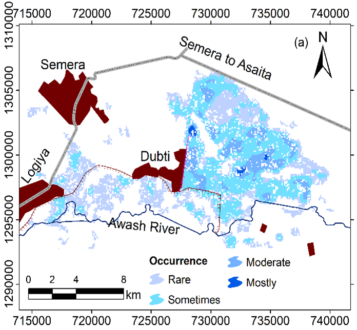Frequency of flood occurrence at Dubti site (Ethiopia)